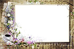 Flower frame with water lily