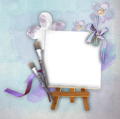 Photo frame - Canvas with the purple brushes