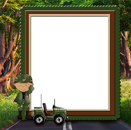 Photo frame - Frame with a boy in a military form