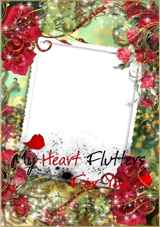 Photo frame - My heart flutters for you...