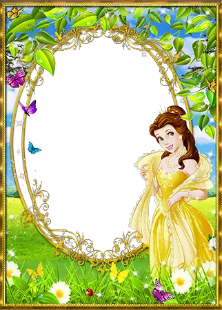 Photo frame - Princess Belle in the wooded meadow