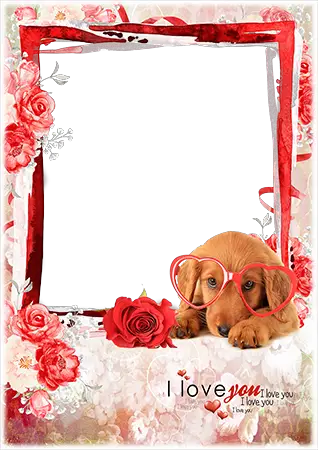 Photo frame - Say love you with a photo frame with a cute dog