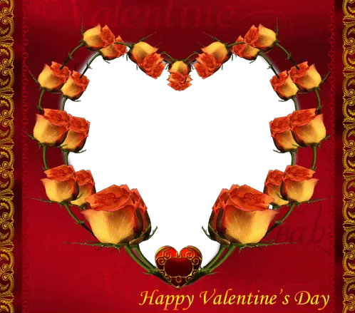 Photo frame - Valentine's day. Wreath of roses