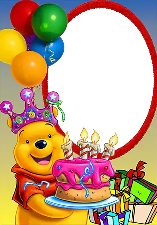 Photo frame - Winnie the Pooh with balloons