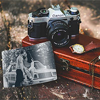 Photo effect - Old black and white photo