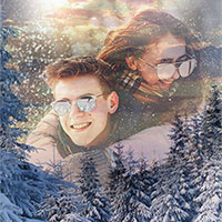 Photo effect - Dissolved in winter forest