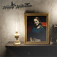 Photo effect - Halloween. Frames with candles