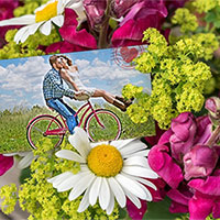 Efeito de foto - Greeting card with flowers