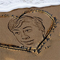 Effet photo - Heart on the sand