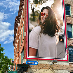Efeito de foto - Billboard in front of blue sky