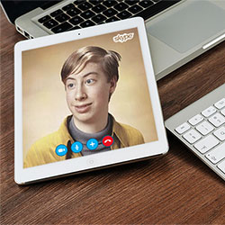 Efekt - Volání na Skype na iPadu