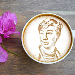 Efeito de foto - Foto de impressão em cappuccino