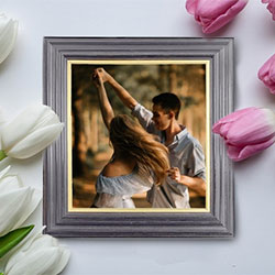 Foto efecto - Photo frame and gentle tulips