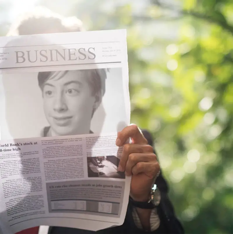 Photo effect - Article in the business newspaper