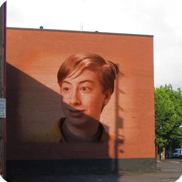 Foto efecto - Graffity en la pared de ladrillo