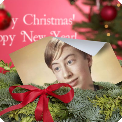 Efeito de foto - Cartão de Natal para desejar um feliz feriado