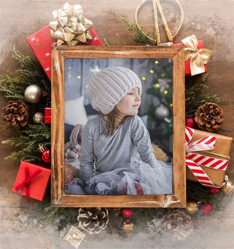 Efeito de foto - Photo frame for Happy Holidays and New Year