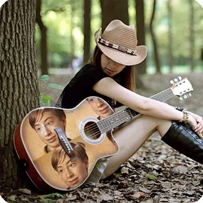 Фотоэффект - Романтичная девушка с гитарой