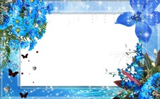 Photo frame - Tender Blue Flowers