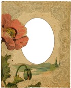 Photo frame - Vintage Frame with Poppy