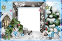 Marco de fotos - Funny Snowmen