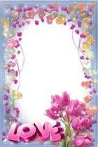 Photo frame - Pink Tulips with Love