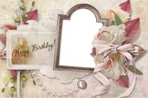 Photo frame - Retro Happy Birthday Card