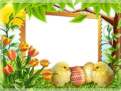 Joyeuses Pâques avec des poussins mignons