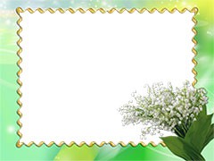 Flower photo frame with snowdrops