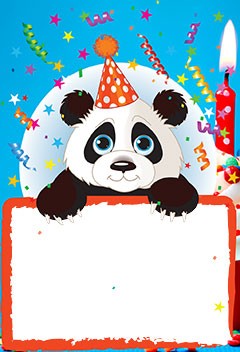 Birthday frame with cute Panda