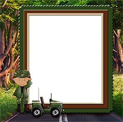 Frame with a boy in a military form