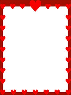 Border with red hearts