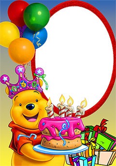 Winnie the Pooh with balloons