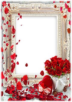 Red hearts and red roses
