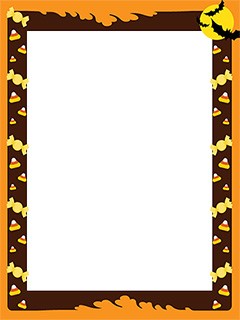 Halloween frame border with treats for kids