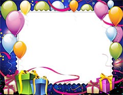 Birthday frame with balloons