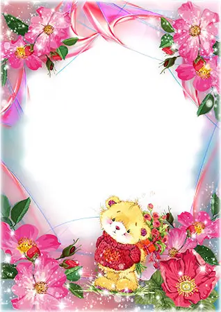 Flowers with a cute bear