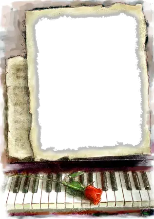 Photo frames. Portrait on the piano