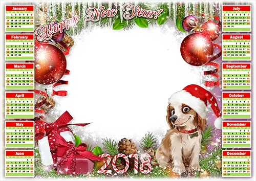 Cornici fotografiche - Calendar 2018. Happy New Year