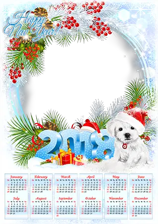 Molduras para fotos - Calendar 2018. With a puppy