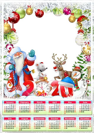 Molduras para fotos - Calendar 2020. Good old Santa