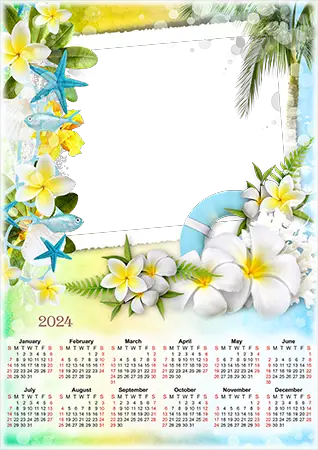 Foto rāmji - Calendar 2024. Seaside holiday