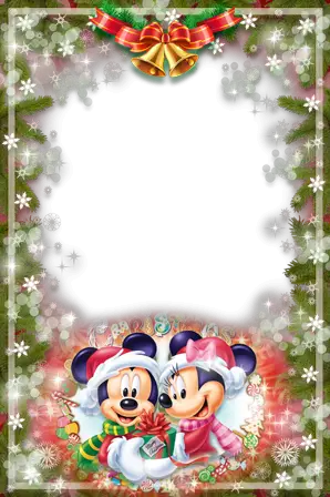 Molduras para fotos - Natal com o Mickey e Minnie