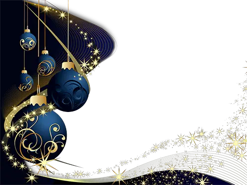 Photo frame - Dark blue decorations on Christmas