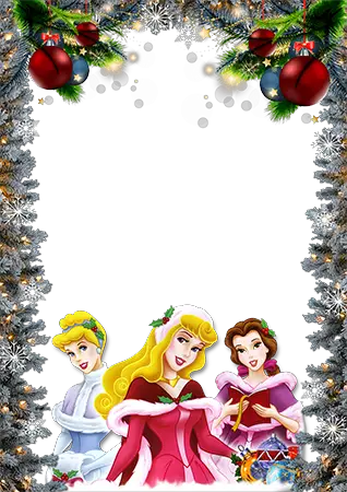 Molduras para fotos - Disney princesses wish you a Merry Christmas