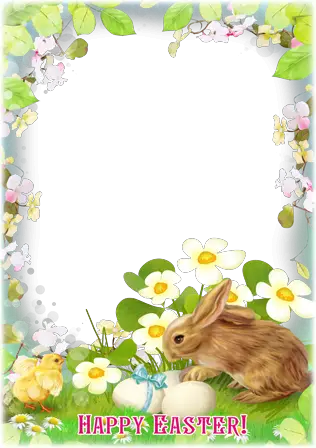 Foto rámeček - Velikonoční kuře a králík