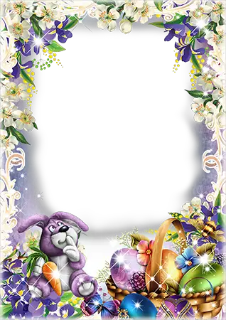 Photo frame - Easter photo frame in violet colors