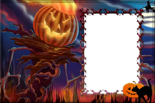 Foto rámeček - Halloween dýně zlo