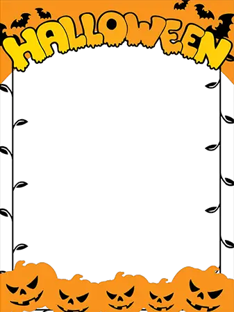 Cadre photo - Halloween border with angry pumpkins