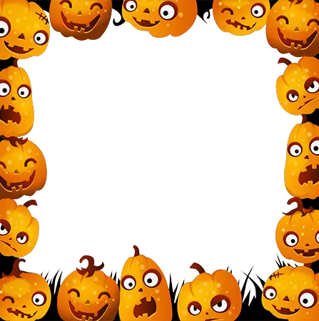Фоторамка - Halloween frame with emotional pumpkins